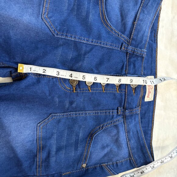 High-Waisted Skinny Button-Fly Blue Jeans By Red Bottoms Size 11/30 - Picture 8 of 13